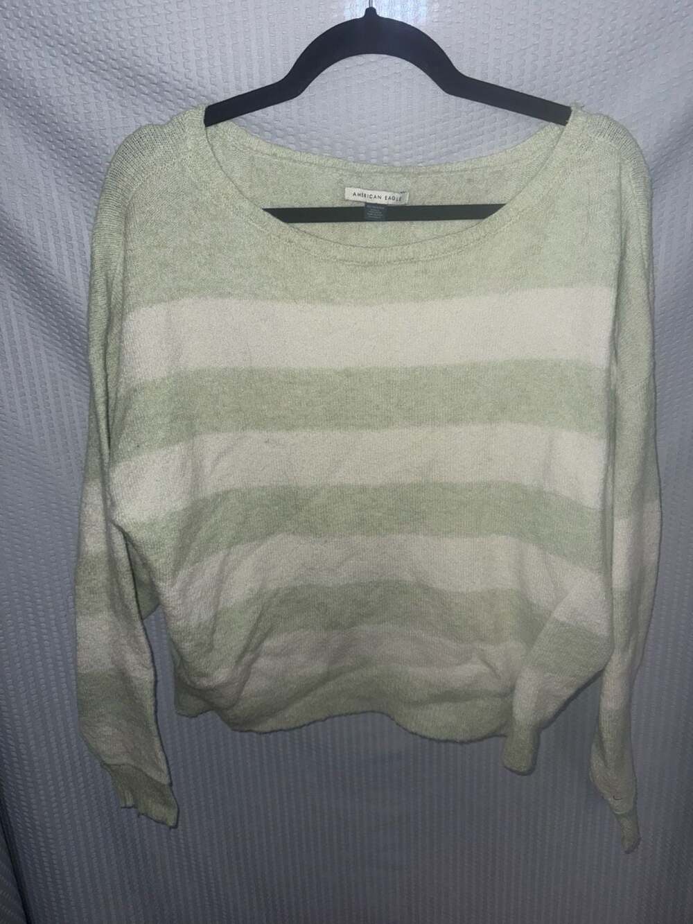 American Eagle Striped Round Neck Knit Sweater